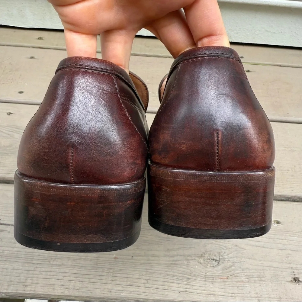 Gucci brown leather loafers shoes size 11.5